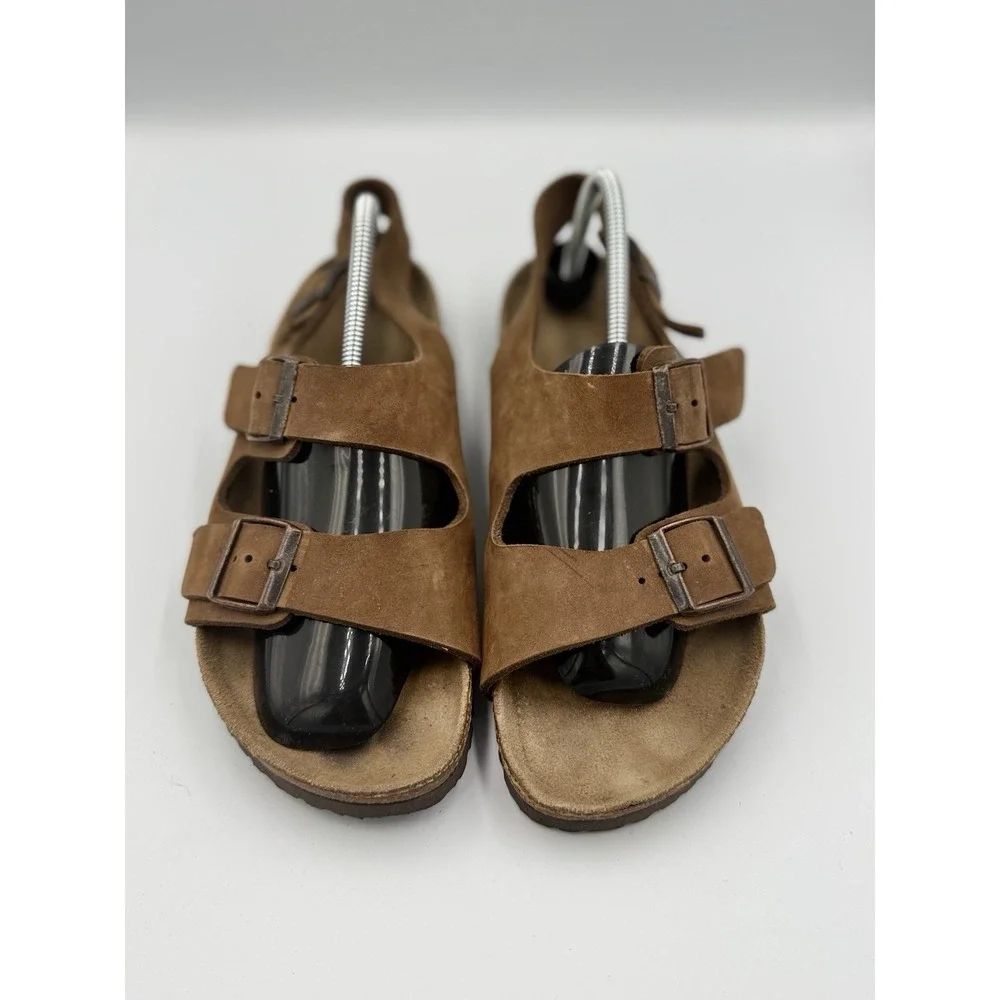 Betula Birkenstock 285 Double Strap Sandals EU 44 9.5 M11 Dark Brown Backstrap